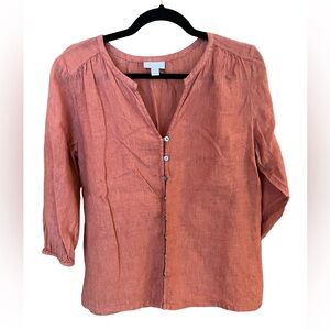 Hill Women's MP Coral Button-Up Top 
Fairy natural Cotton casual cottagecore